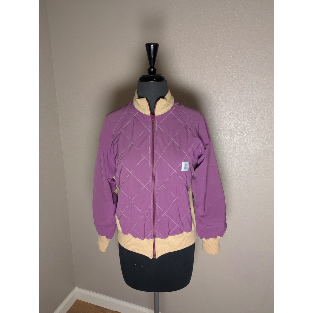 Vintage Sergal Italy Quilted Cycling Jacket Women's Small Made in Italy Purple